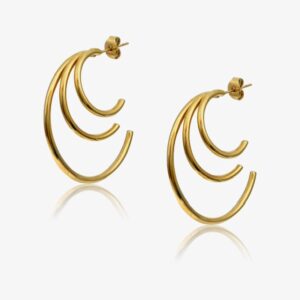 σκουλαρίκια χρυσό τριπλοί κρίκοι