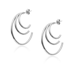 σκουλαρίκια ασημί τριπλοί κρίκοι