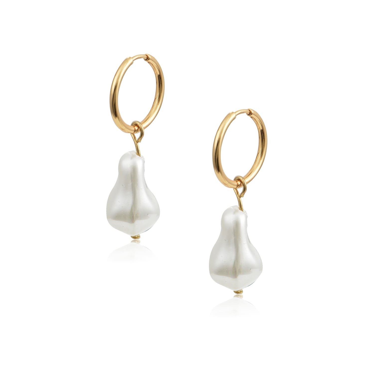 επιχρυσωμένα σκουλαρίκια με πέρλα σε σχήμα μπαρόκ