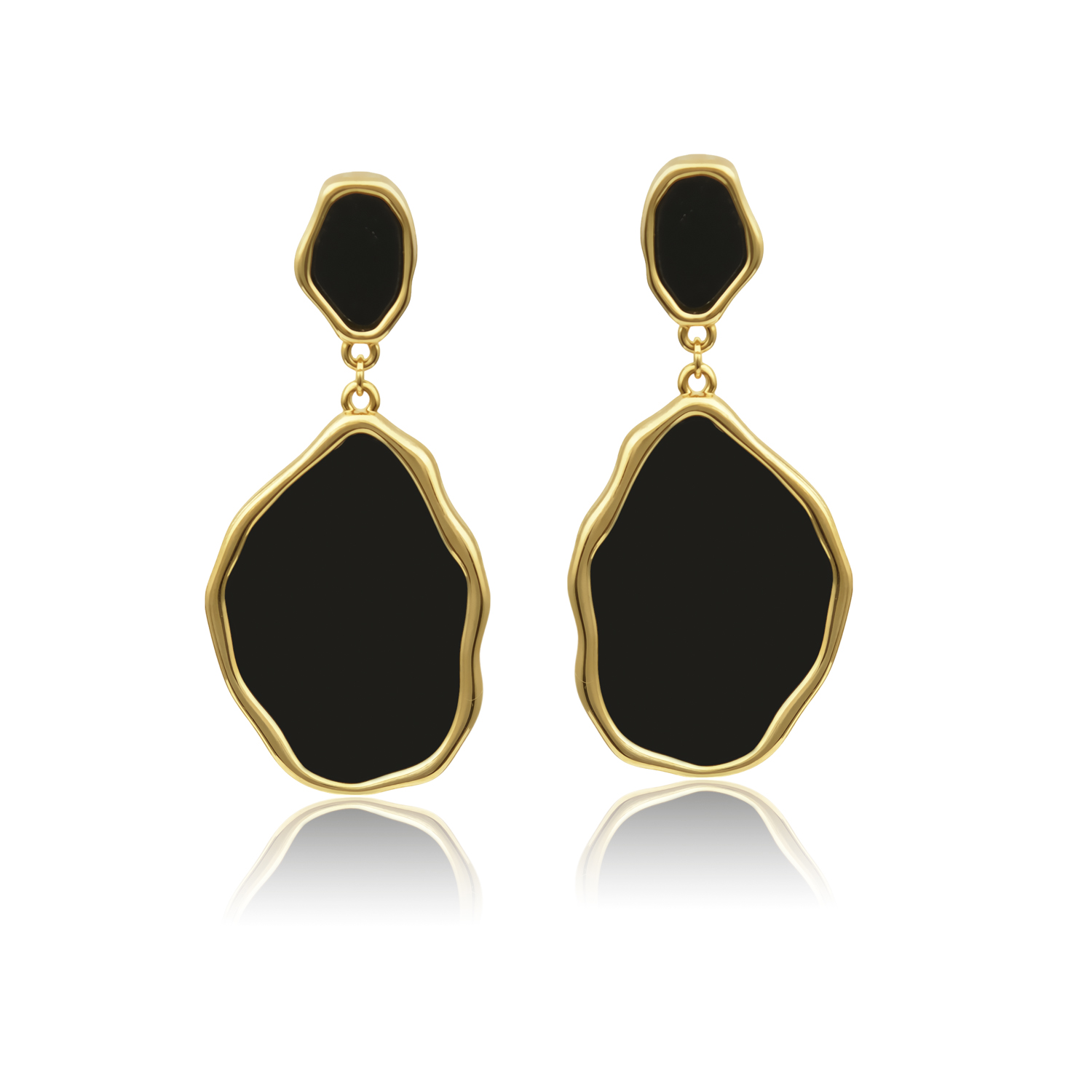 σκουλαρίκια εποχρυσωμένα σε μαυρο χρωμα