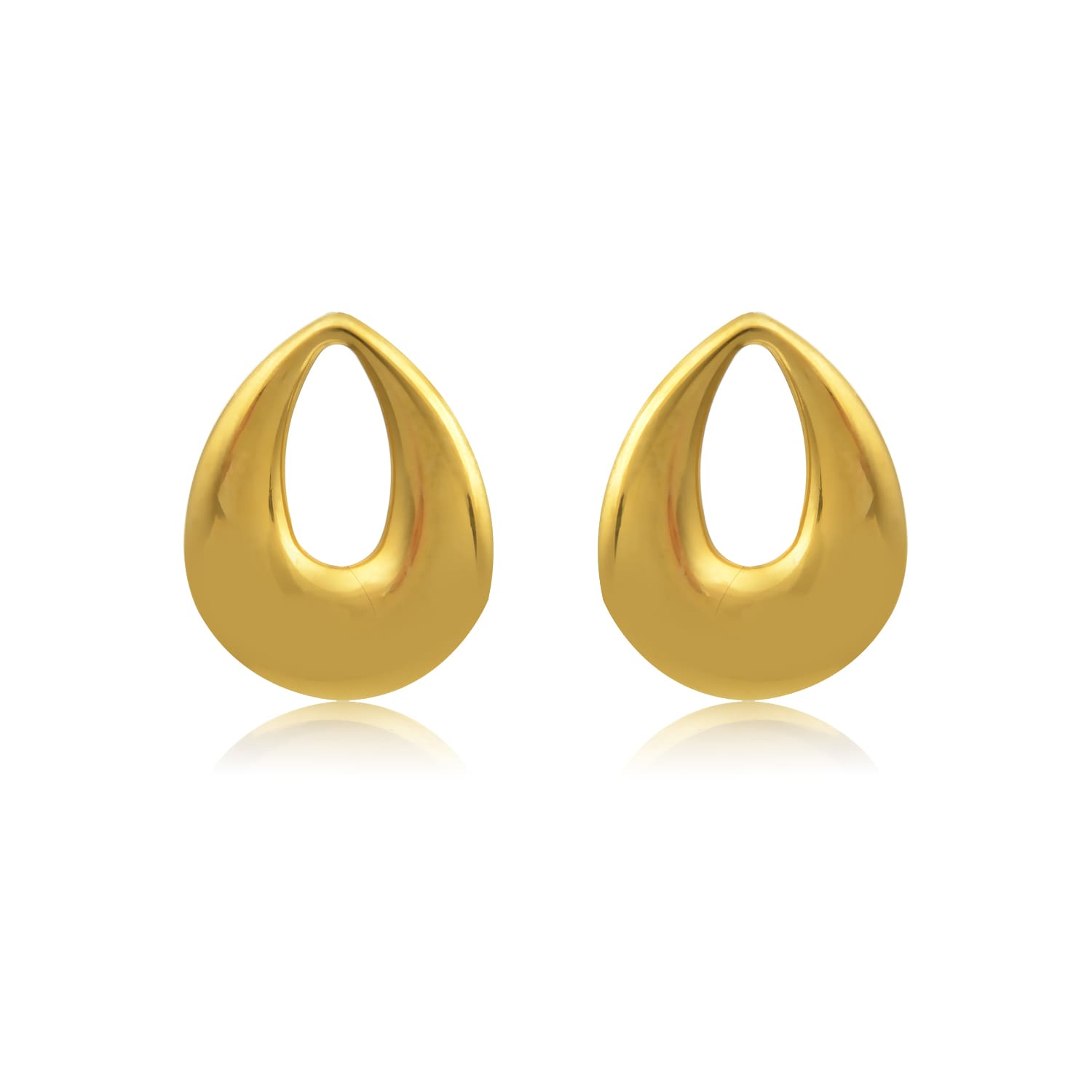 σκουλαρίκια οβαλ σε χρυσό χρώμα