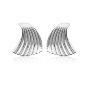 σκουλαρίκια ασημένια με σχήμα κύματος