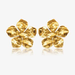 σκουλαρίκια επιχρυσωμένα σε σχήμα λουλουδιού λίλιουμ