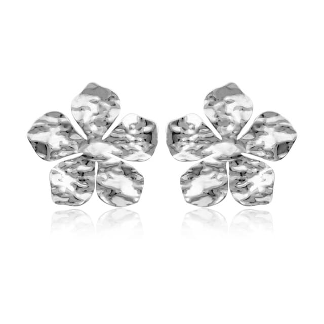 σκουλαρίκια ασημί σε σχήμα λουλουδιού λίλιουμ