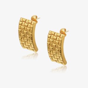 σκουλαρίκια επιχρυσωμένα σε ορθογώνιο σχήμα