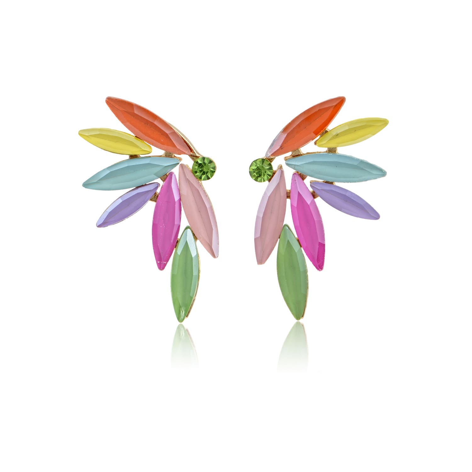 Σκουλαρίκια πολύχρωμα με κρύσταλλο