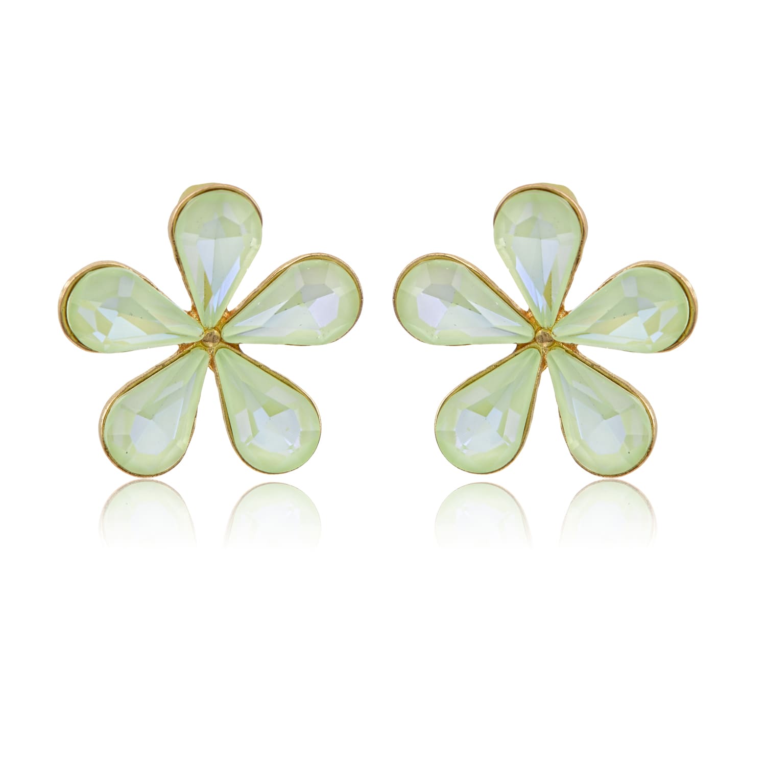 Σκουλαρίκια επιχρυσωμένα με κρύσταλλα σε κίτρινη απόχρωση