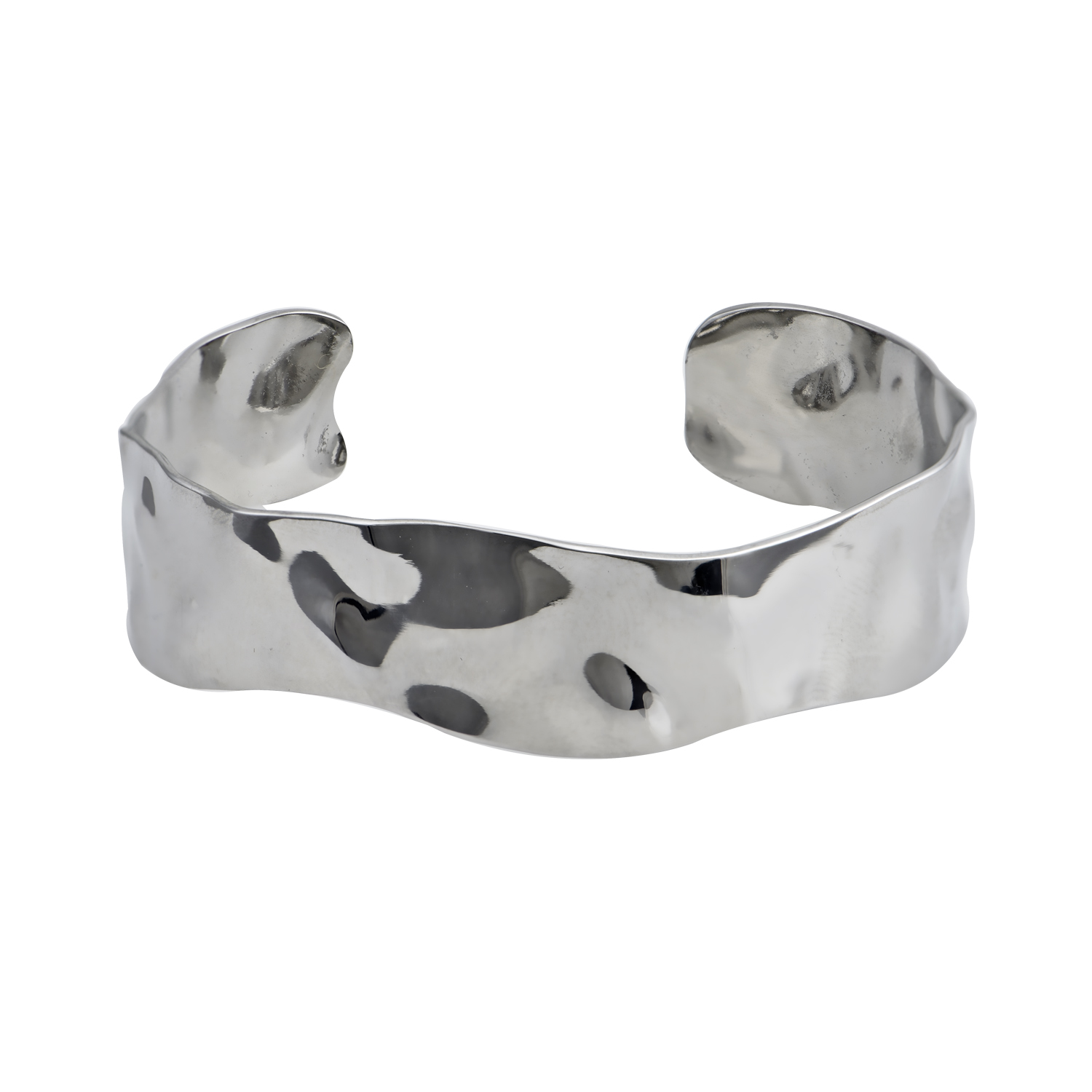 βραχιόλι ασημί με κυματισμό χειροπέδα