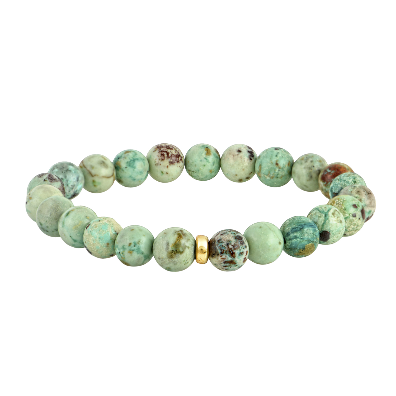 ελαστικό βραχιόλι με τυρκουάζ φυσικό ημιπολύτιμο λίθο και ροδέλα από ασήμι925 επιχρυσωμένη