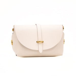 δερμάτινη τσάντα βαρελάκι σε άσπρο χρώμα