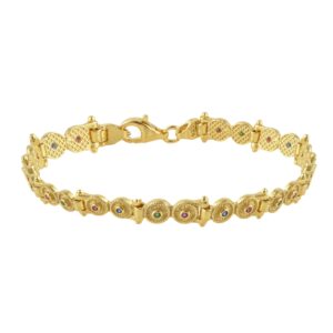 βραχιόλι βυζαντινό επιχρυσωμένο από ασήμι 925 με δισκάκια