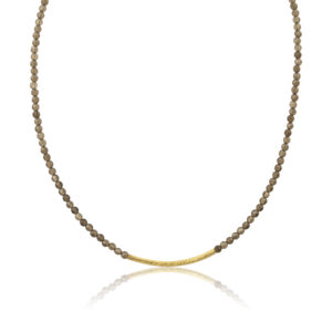 argyro χειροποίητο κολιέ με ημιπολύτιμο λίθο χαλαζία και ασήμι 925 - MG Jewels