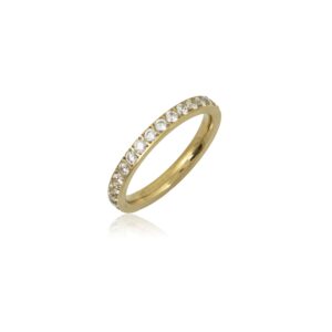 Celia Ring ολόβερο ατσάλινο δαχτυλίδι με ζιργκόν χρυσό ασημί MG Jewels