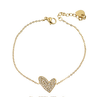 Melina: Ατσάλινο Βραχιόλι με Καρδιά & Ζιργκόν | MG Jewels