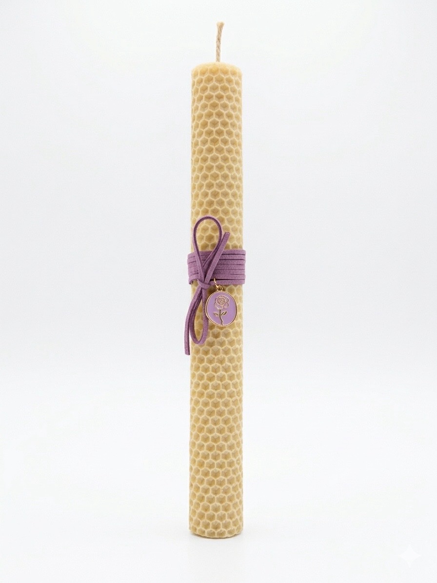 πασχαλινή χειροποίητη λαμπάδα με κηρήθρα MG JEWELS ΝΕΑ ΣΜΥΡΝΗ