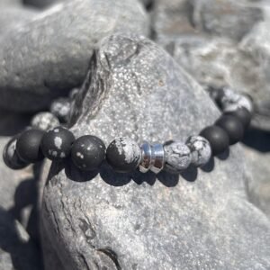 Ανδρικό Ελαστικό Βραχιόλι με gemstones ημιπολύτιμο λίθο Λαρβικίτη